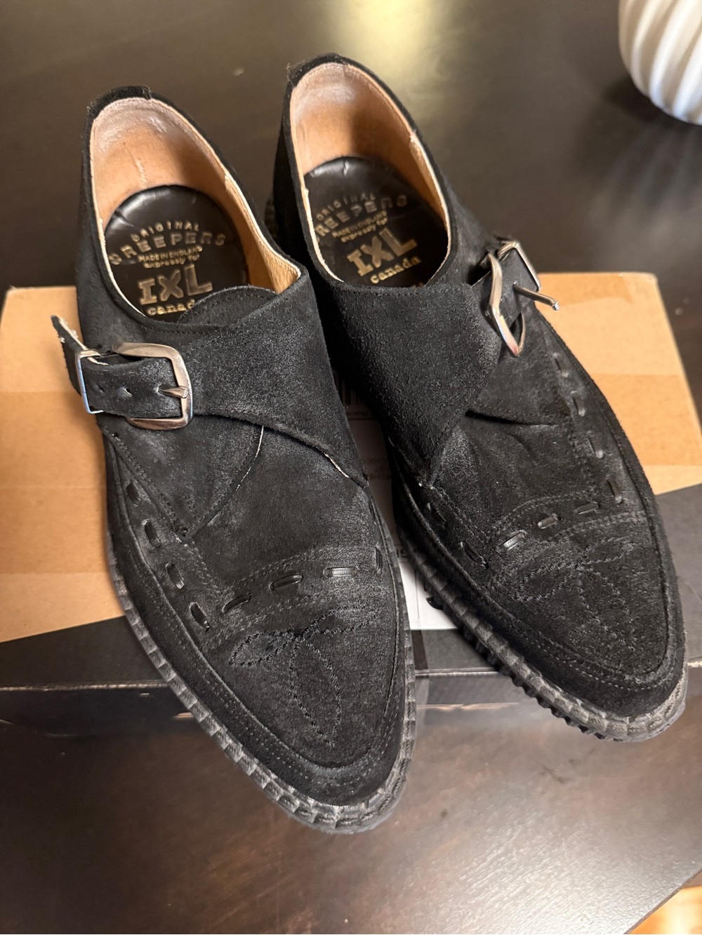 Black Suede Single Monk Strap Brogues - Classic Men’s Dress Shoe
